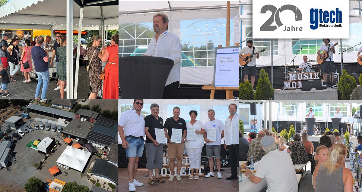 Bilder der Jubiläums-Feier auf dem Grundstück der Gtech